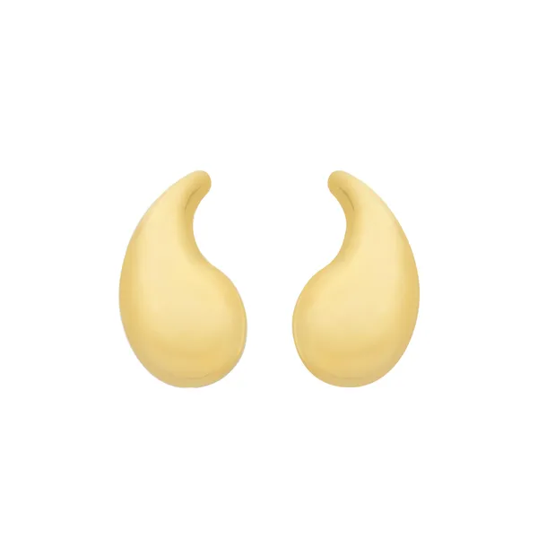 Brinco Dourado Gota Curvada Média