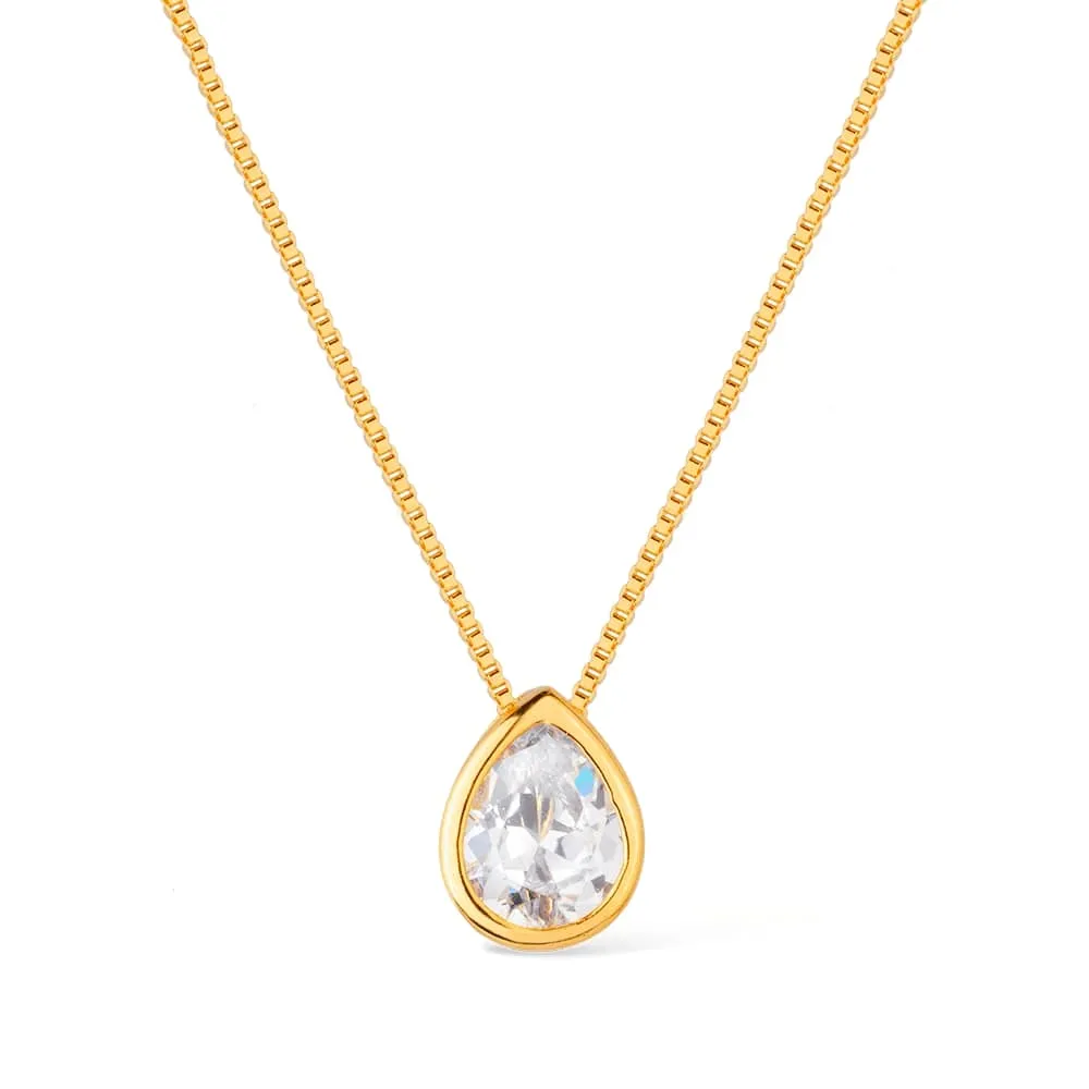 Colar Ponto de Luz Banho Ouro 24k